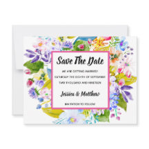 Modernes Blumenrosa Save the Date