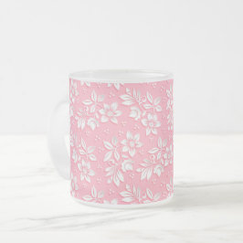 Modernes Blumenrosa Weißglas Mattglastasse