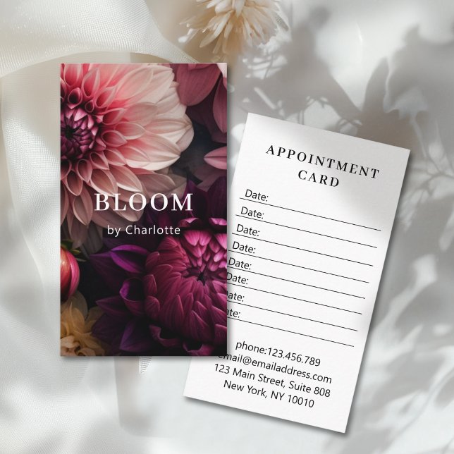 Modernes Blumensalon Terminkarte (Modern Flower Salon Appointment Card)
