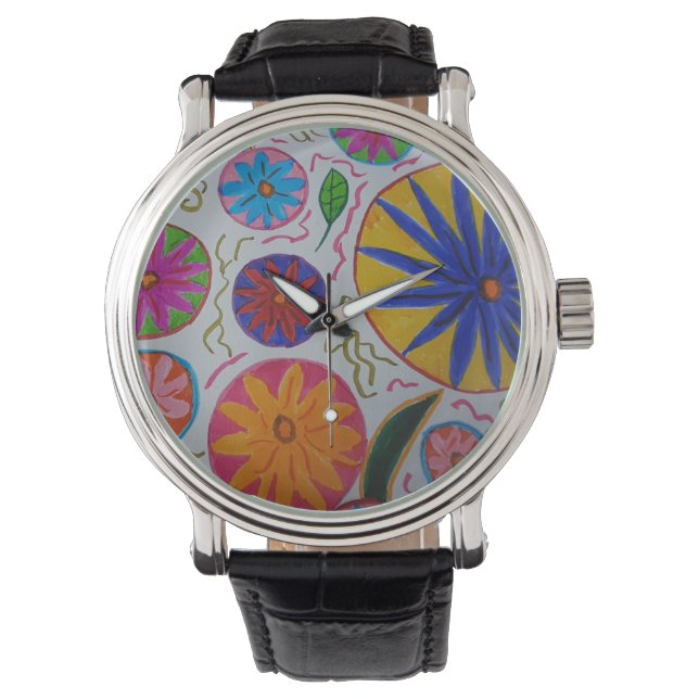 Modernes Blumenzeitalter Armbanduhr (Vorderseite)