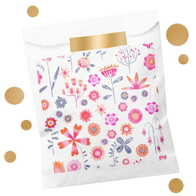 Modernes Blumenzeitalter Geschenktütchen (Modern floral favor bags)