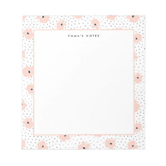 Modernes Blush-Blumenmuster Personalisiert Notizblock