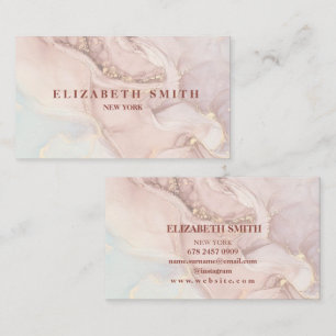 Modernes Blush-Ink und Goldmarmor Visitenkarte