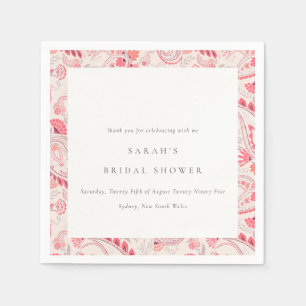 Modernes Blush Paisley Typografy Brautparty Serviette