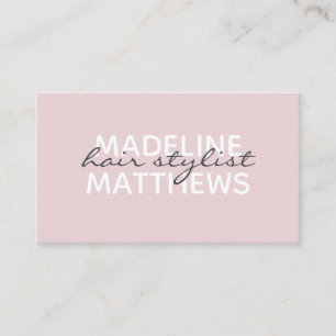 Modernes Blush Pink Chic Hair Stylist Name Visitenkarte