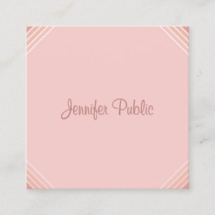 Modernes Blush Pink Vorlage Handgeschriebenes Scri Quadratische Visitenkarte