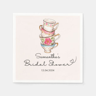 Modernes Blush Tee Party Brautparty Serviette