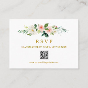 Modernes Blush Wedding Gold UAWG QR CODE WEDING Visitenkarte