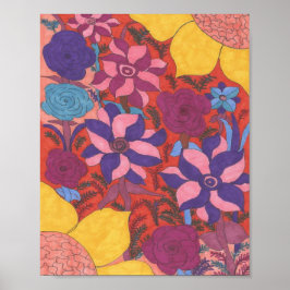 Modernes Bohemisches Blumenposter drucken Poster