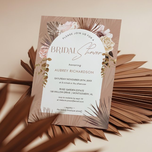 Modernes, Bohemisches Brautparty Einladung (Modern Bohemian Watercolor Floral Bridal Shower Invitation)