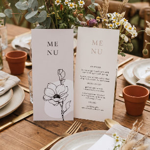 Modernes Bohemisches Hochzeitmenü Menükarte