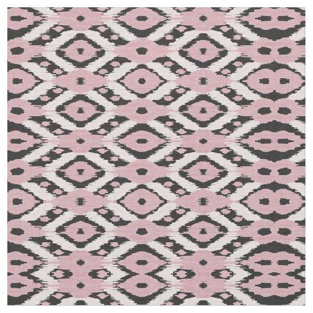 Modernes Bohemisches Schwarz-Rosa-Kat-Muster Stoff (Nahaufnahme)