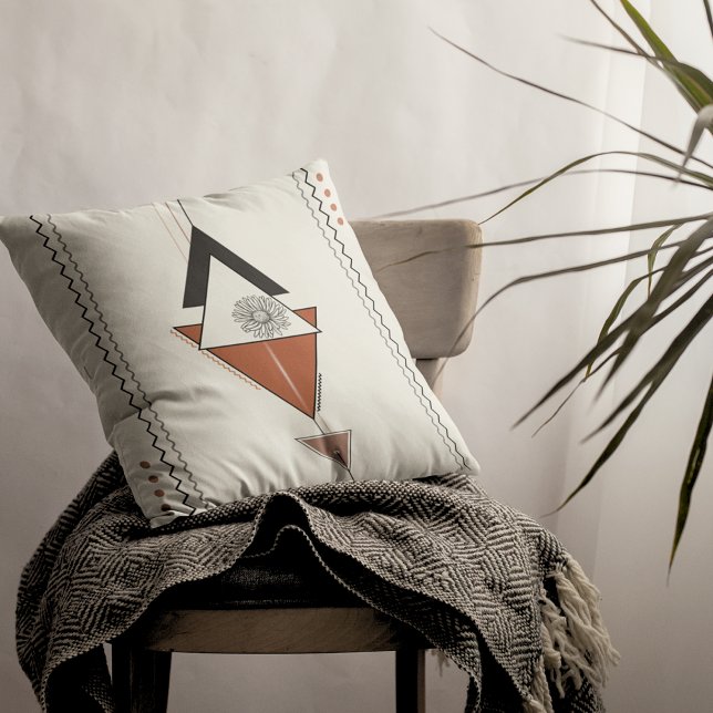 Modernes Boho Abstrakt 16 Zoll x 16 Zoll Dekor Kissen (Von Creator hochgeladen)