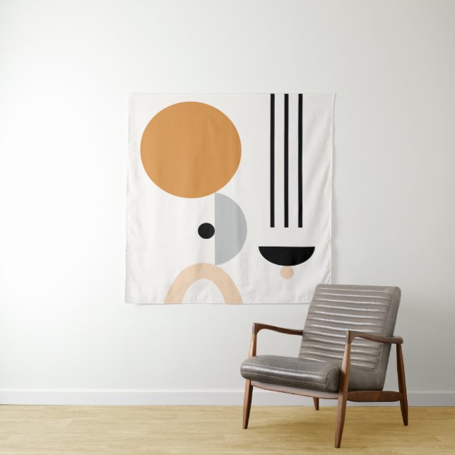 Modernes Boho Abstrakt Geometric Mitte des Jahrhun Wandteppich (Beispiel)