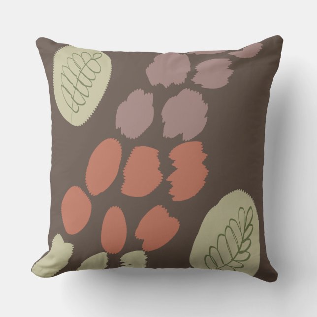 Modernes Boho Abstrakt Giraffe Bio Collage Kissen (Vorderseite)