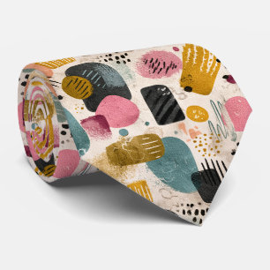 Modernes Boho Abstraktes Muster Textil farblich Krawatte
