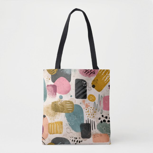 Modernes Boho Abstraktes Muster | Textil farblich Tasche (Vorderseite)