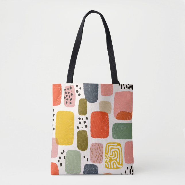 Modernes Boho Abstraktes Wasserfarbmuster | Bunt Tasche (Vorderseite)