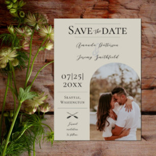Modernes Boho Arch-Foto   Beige Save the Date