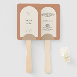 Modernes Boho Arch Geometric Wedding Program Fächer