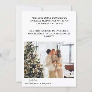 Modernes Boho arch Weihnachtsfamilie Foto fröhlich Einladung