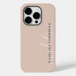 Modernes Boho Beige-Kalligrafie Case-Mate iPhone 14 Pro Hülle
