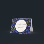 Modernes Boho Blue Hanukkah Botanische Custom Blan Feiertagskarte<br><div class="desc">Diese gefaltete leere hanukkah-Urlaubskarte zeichnet sich durch ein modernes botanisches Design in marineblau und gelb aus und hat einen editierbaren persönlichen Gruß.</div>