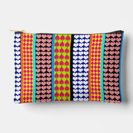 Modernes Boho Bohemisch Stripmuster Design Zubehörtasche