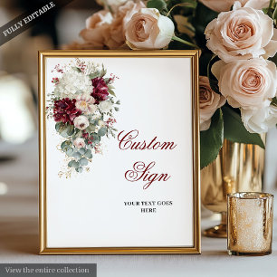Modernes Boho Burgundy White Wedding Custom Poster