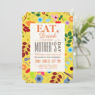 Modernes Boho Chic floral Mutter's Day Meal Einladung