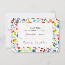 Modernes Boho Chic Floral Wedding RSVP