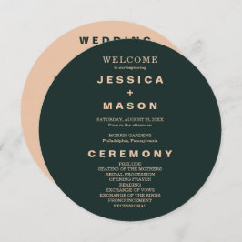 Modernes Boho Earth Tone Circle Wedding Programm