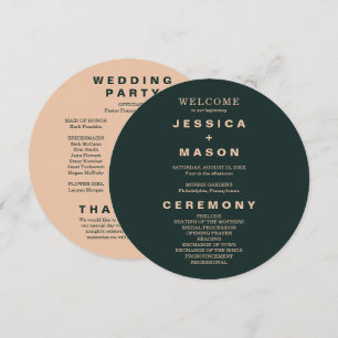 Modernes Boho Earth Tone Circle Wedding Programm