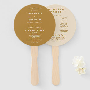 Modernes Boho Earth Tone Circle Wedding Programm Fächer