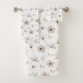 Modernes Boho Floral Design Handtuch Set