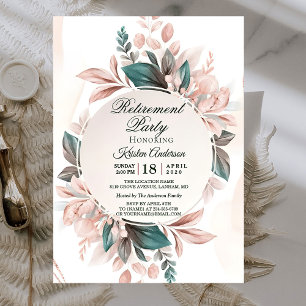 Modernes Boho Floral Retirement Party Einladung
