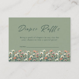 Modernes Boho Floral Sage Baby in Blütendusche Begleitkarte