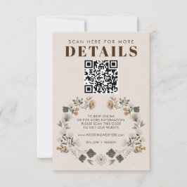 Modernes Boho Folk Wedding RSVP Details QR Code