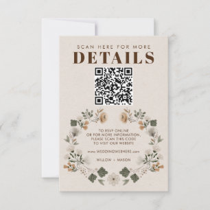 Modernes Boho Folk Wedding RSVP Details QR Code