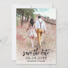 Modernes Boho-Foto-QR-Template Save the Date Einladung