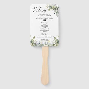 Modernes Boho Greenerity Wedding Program Fan Fächer