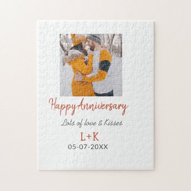Modernes boho Happy Jubiläum Namensdatum orange hi (Vertikal)