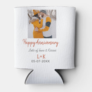 Modernes boho Happy Jubiläum Namensdatum orange hi Dosenkühler