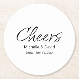 Modernes Boho Lässige SkriptWedding Simple Runder Pappuntersetzer