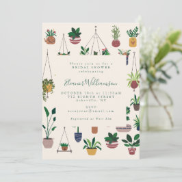 Modernes Boho Pflanze Illustration Brautparty Einladung