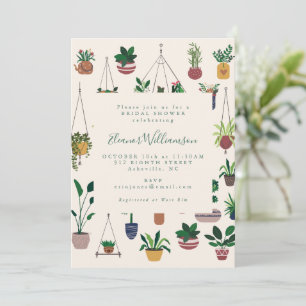 Modernes Boho Pflanze Illustration Brautparty Einladung
