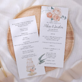 Modernes Boho Pink Elegantes Hochzeitsprogramm für Programm