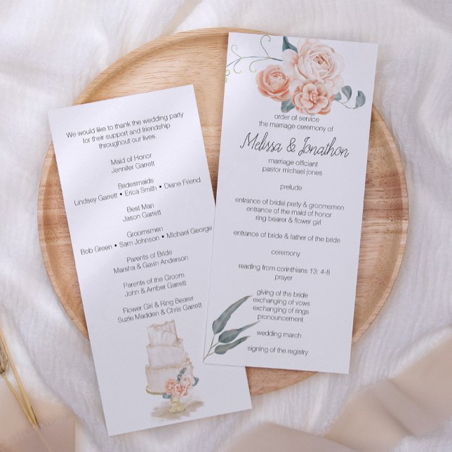 Modernes Boho Pink Elegantes Hochzeitsprogramm für Programm (Von Creator hochgeladen)