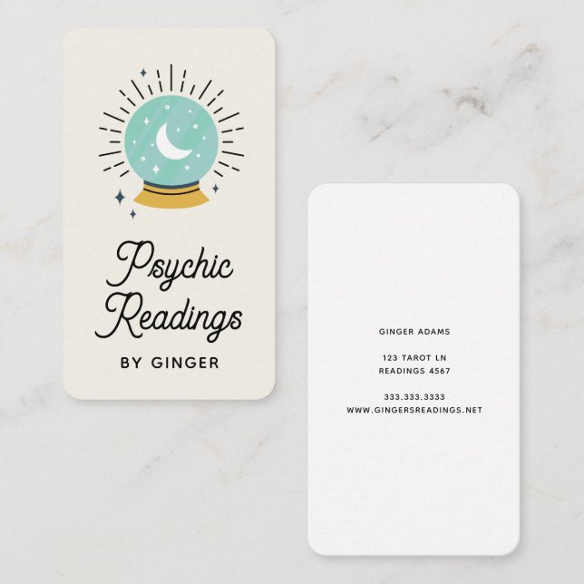 Modernes Boho Psychic Reader Medium Tarot Visitenkarte (Vorne/Hinten)