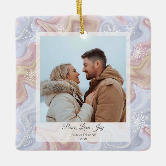 Modernes Boho Square Keramikornament (Vorderseite)